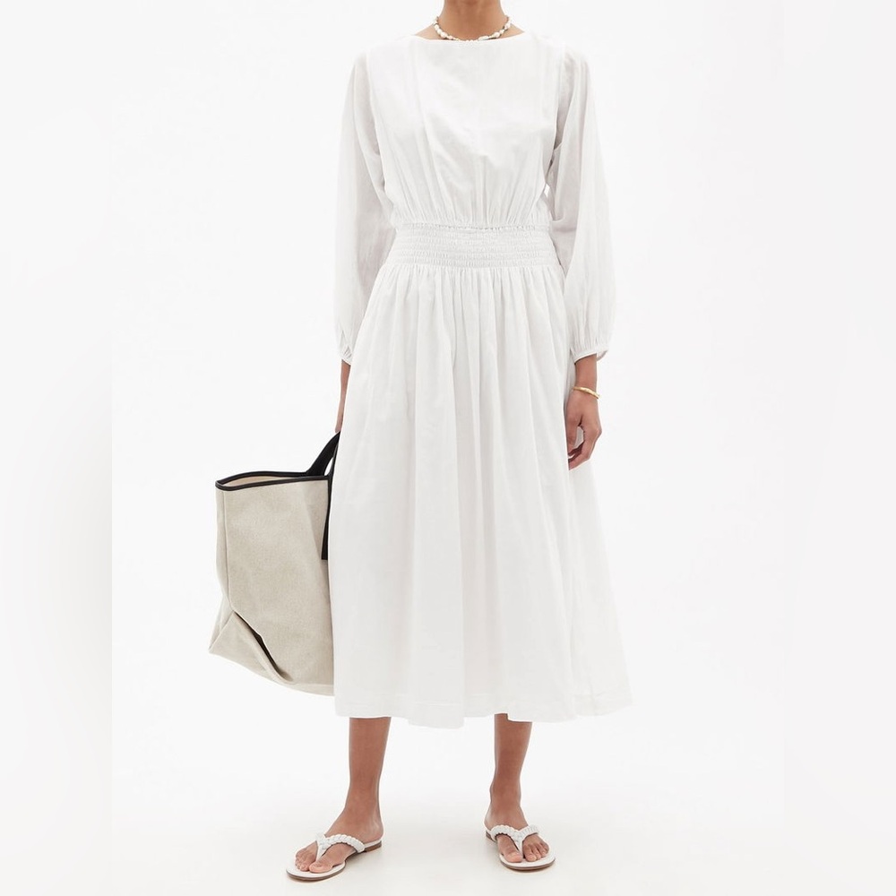 RHODE Poppy Plunge-Back Midi Dress 🤍